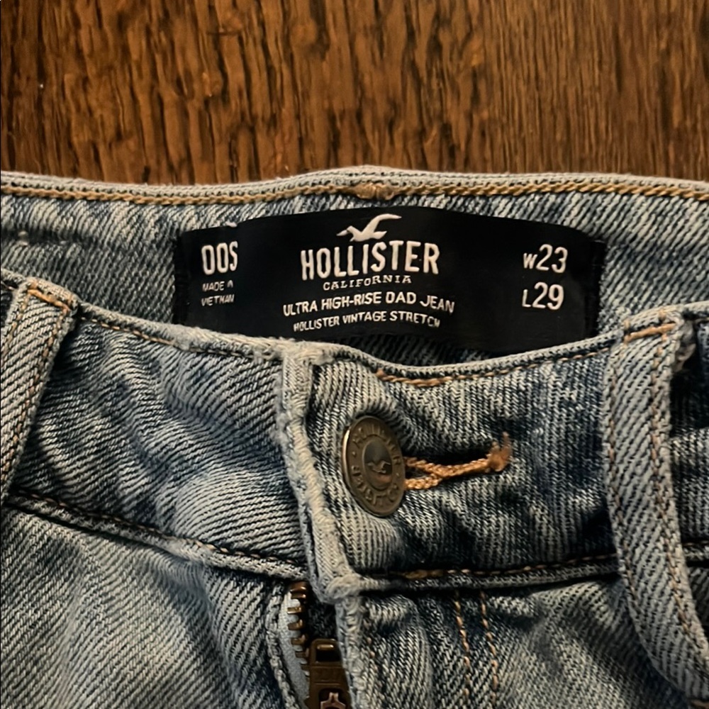 Hollister Woman’s High-Rise Ripped Dad Jeans